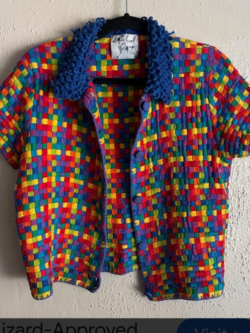 Michael Simon Top, Size M, Woven Knit, Cotton, MultiColor, Vintage - Picture 5 of 9